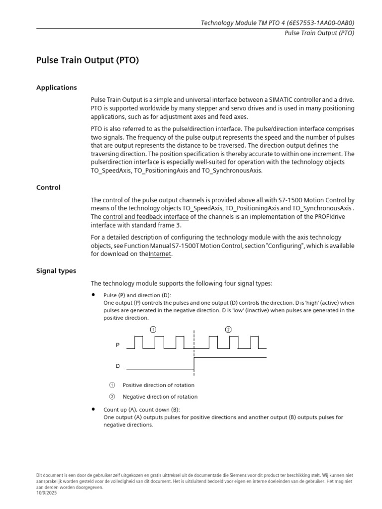 Pulse Train Output (PTO) Overview | PDF | Interface (Computing ...