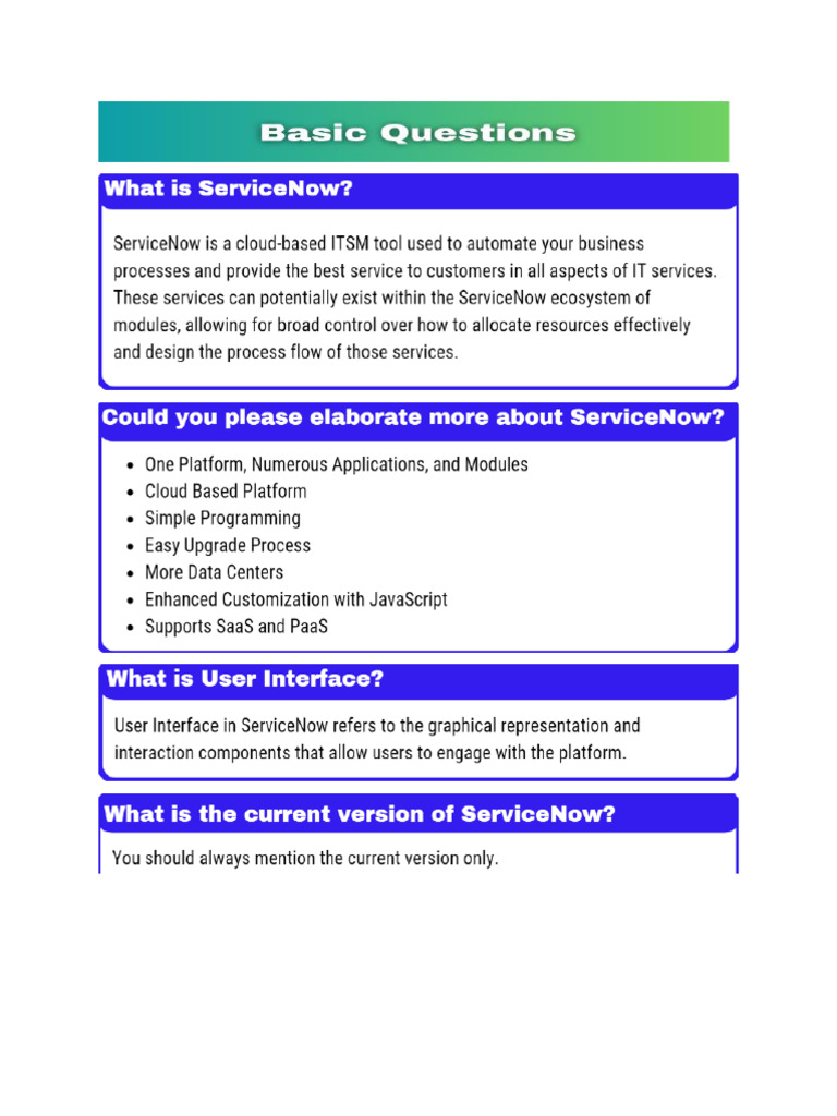ServiceNow Interview Q&A 07-09-2024 | PDF