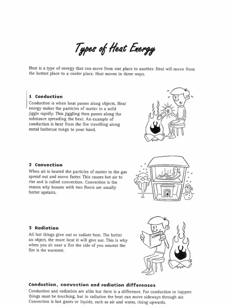 Types of Heat Energy WORKSHEET-2 | PDF