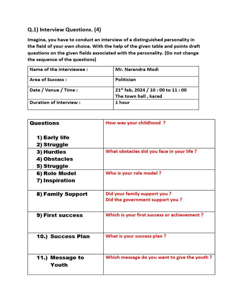 12th Interview Questions | PDF