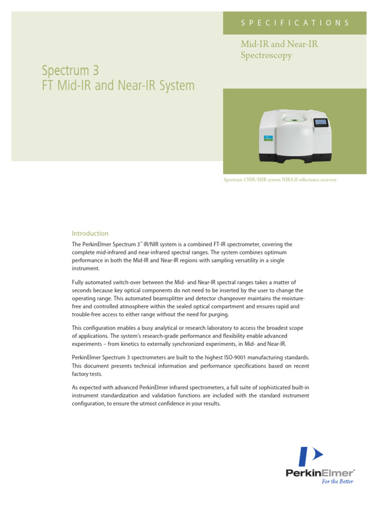 Spectrum 3 Mid-IR and Near-IR System Specification Sheet | PDF ...