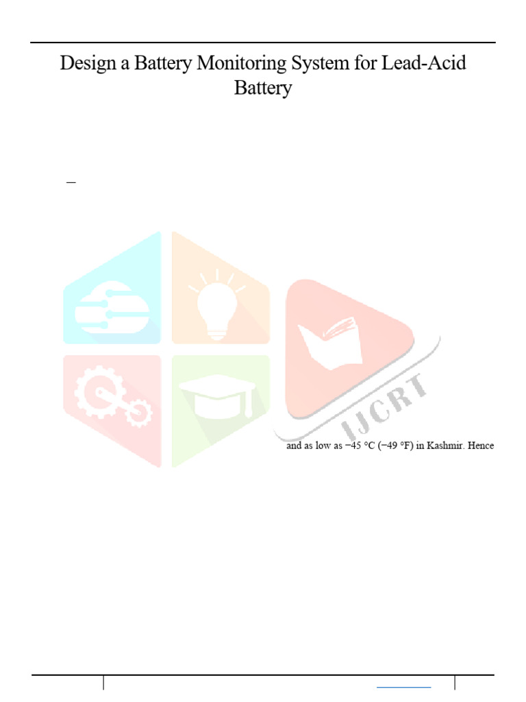Design A Battery Monitoring System For Lead-Acid Battery | PDF | Sensor ...