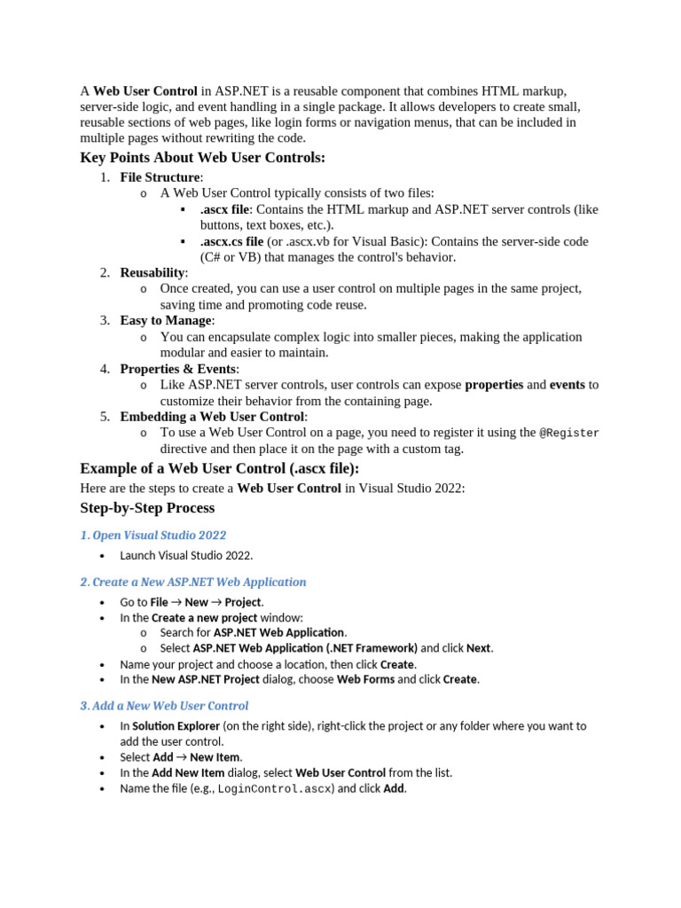 Create Reusable ASP.NET User Controls | PDF | World Wide Web | Internet ...
