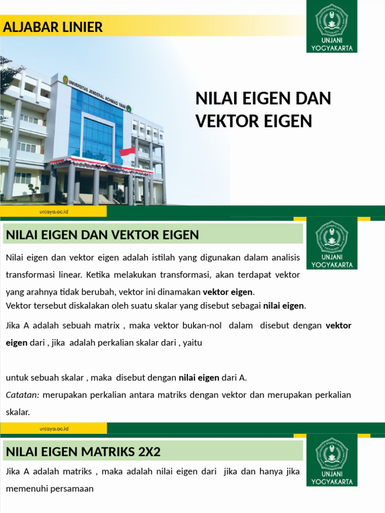 Nilai dan Vektor Eigen dalam Aljabar Linier | PDF