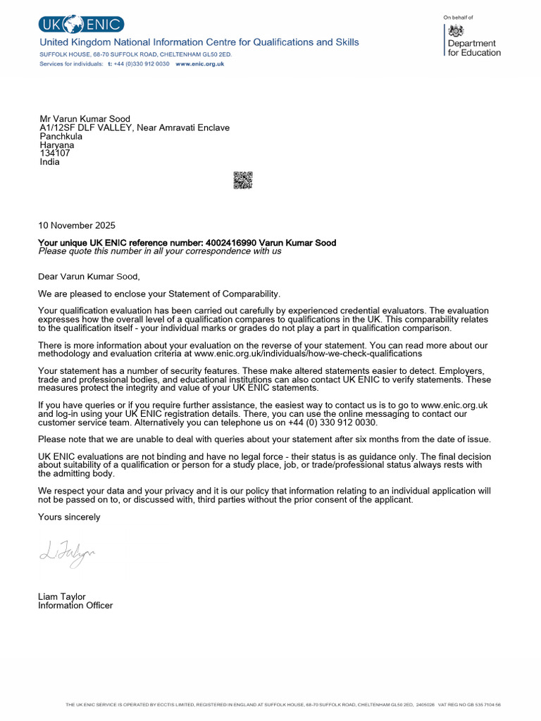 UK ENIC Statement of Comparability | PDF | Educational Stages ...