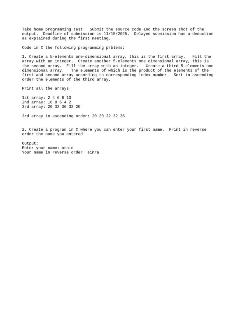 Programming Test 11.15.2025 | PDF