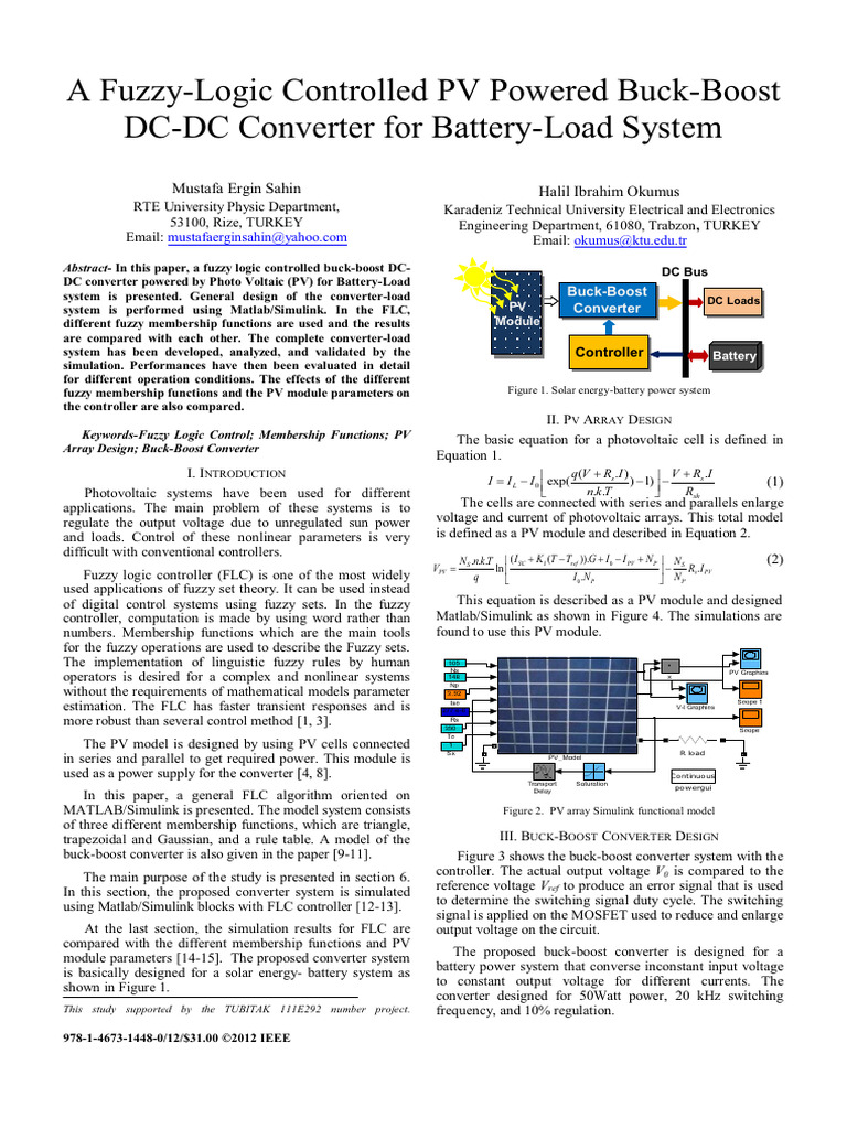 Fuzzy Logic PV Buck-Boost Converter | PDF | Photovoltaics ...