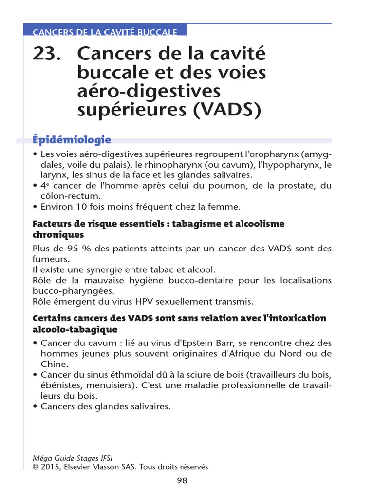 Cancers des voies aéro-digestives supérieures | PDF | Cancer ...