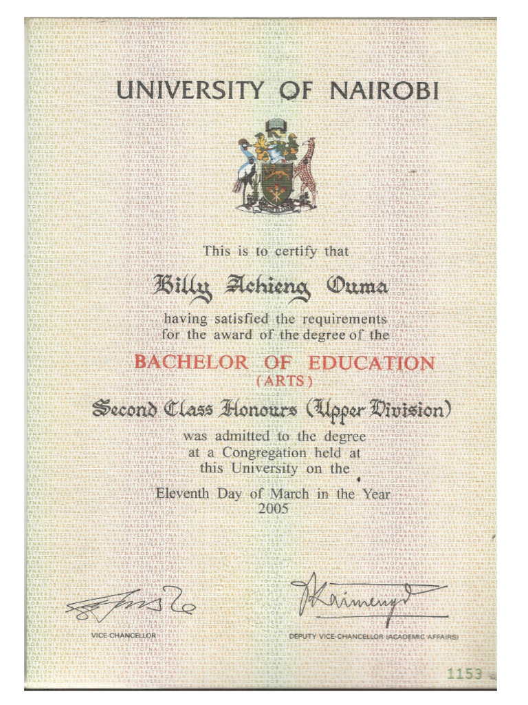 Degree Cert BILLY | PDF