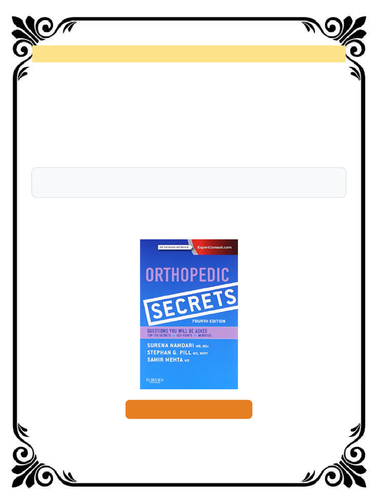 Orthopedic secrets 4th edition Surena Namdari Digital Download | PDF ...