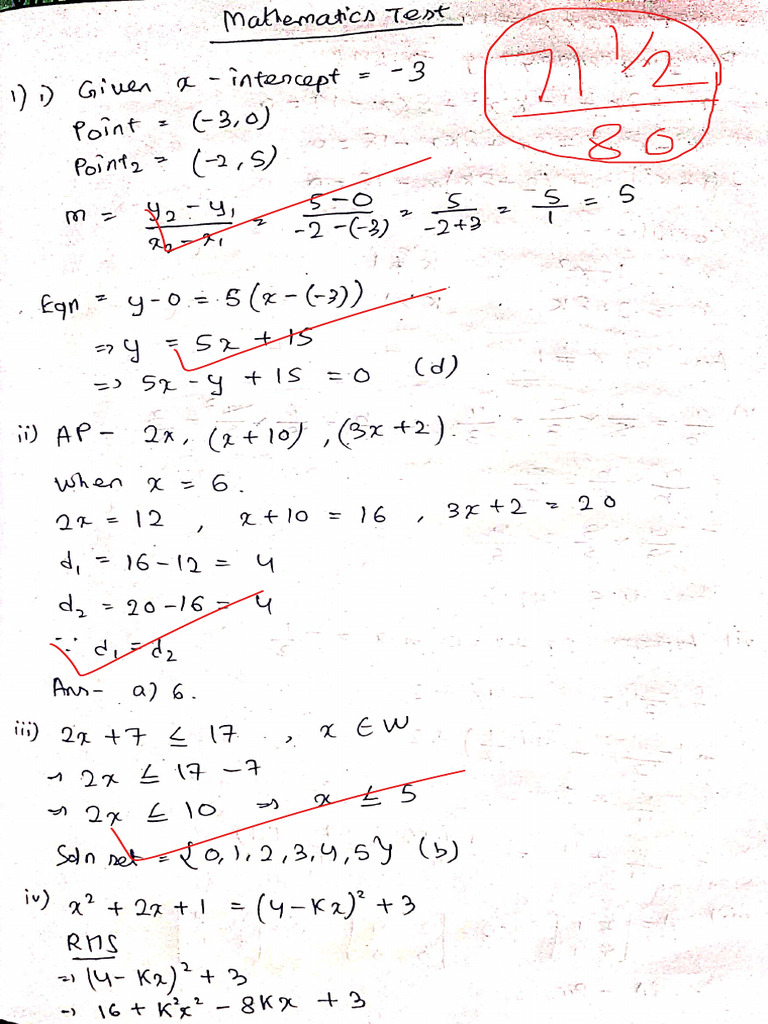 Mathematics Test | PDF