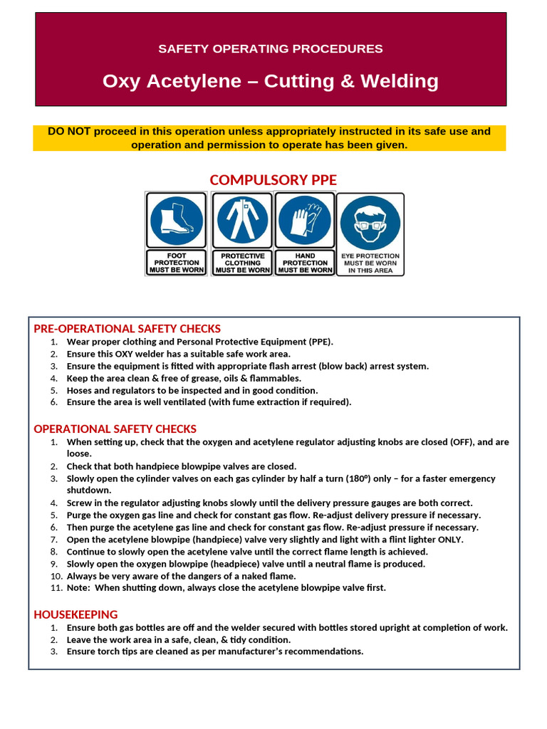 Oxy Acetylene Sets Cutting and Welding | PDF | Welding | Construction