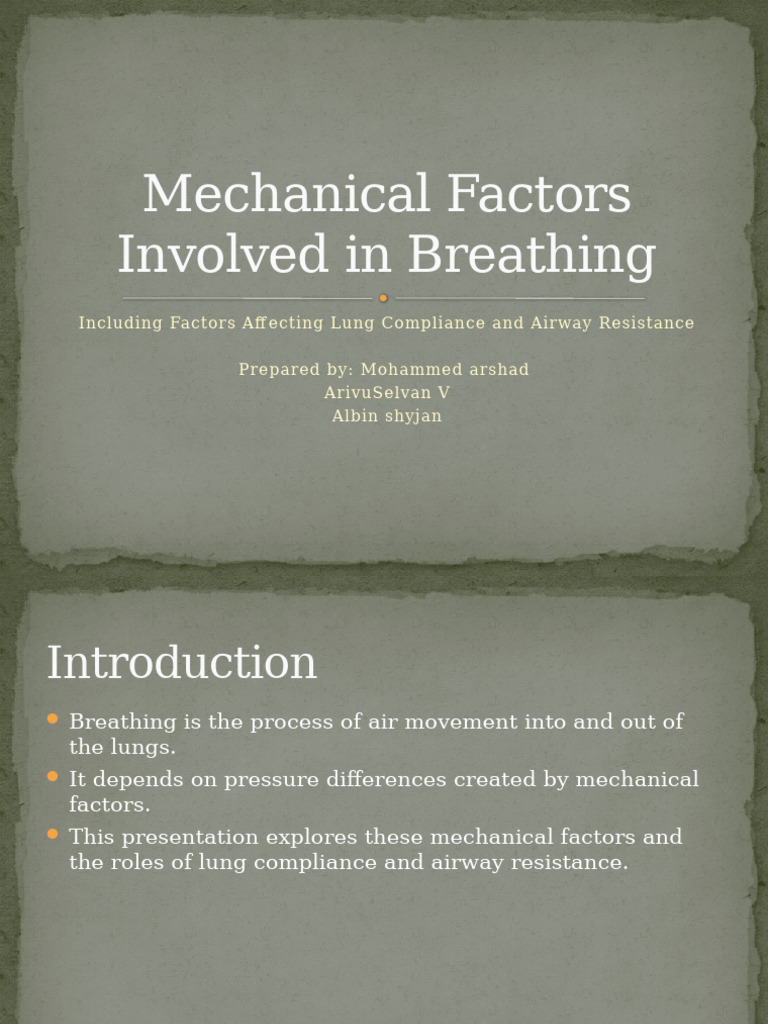 Lung Compliance and Airway Resistance Factors | PDF | Lung ...