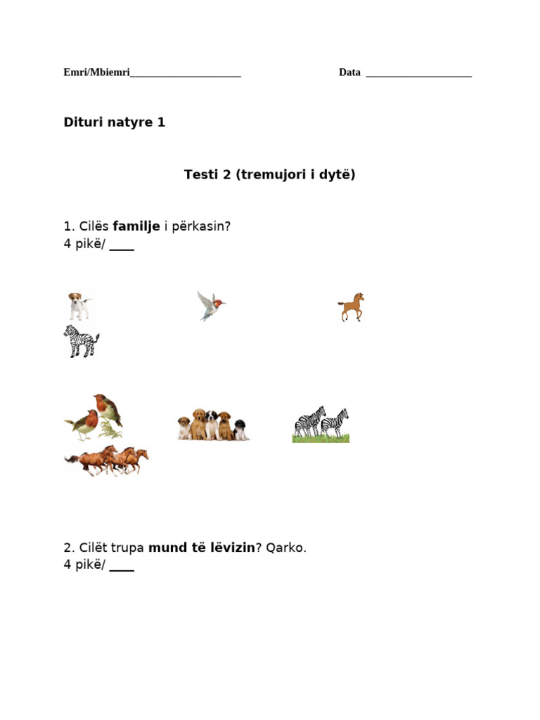 Dituri Natyre 1 - Test 2 | PDF
