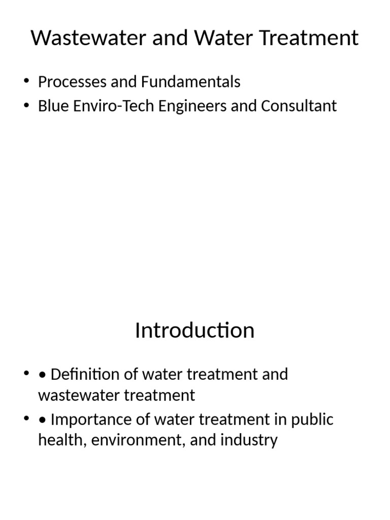 Wastewater Water Treatment Presentation | PDF