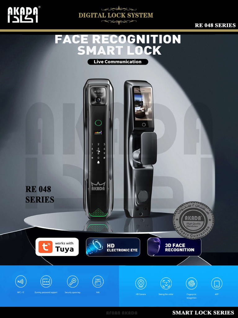 Re 048 Tuya Face Recognition Smart Lock | PDF