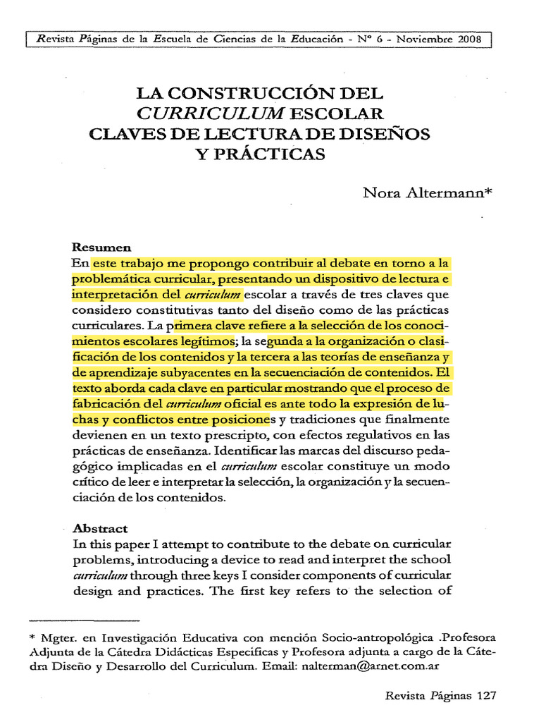Claves para Interpretar el Currículum Escolar | PDF | Plan de estudios ...