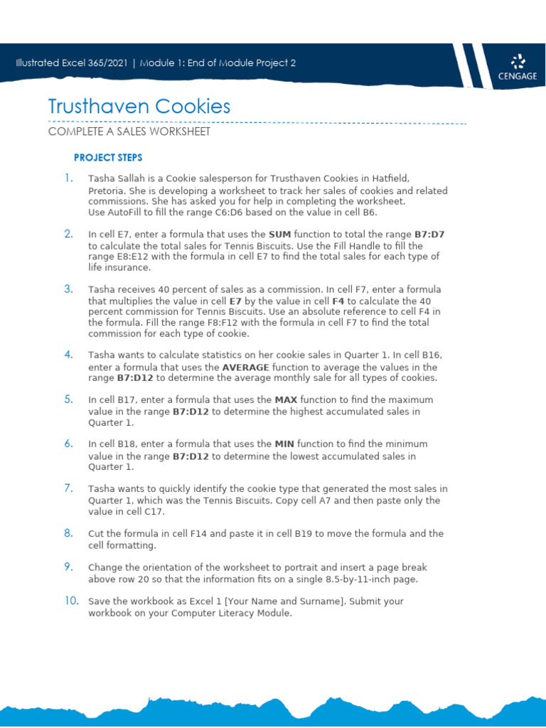 Excel Sales Worksheet Project Guide | PDF | Chess Openings | Chess Theory