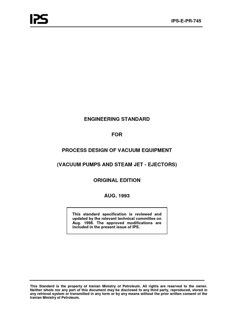 Vacuum Equipment Design Standards | PDF | Pump | Vacuum