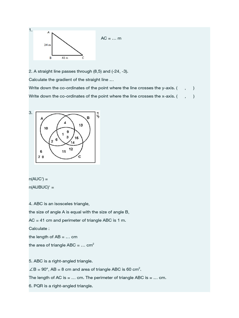 Latihan Soal MATH PSAS 20924 PDF | PDF | Area | Geometric Shapes