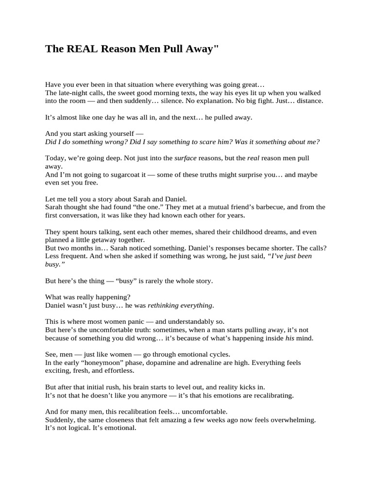 The REAL Reason Men Pull Away PDF