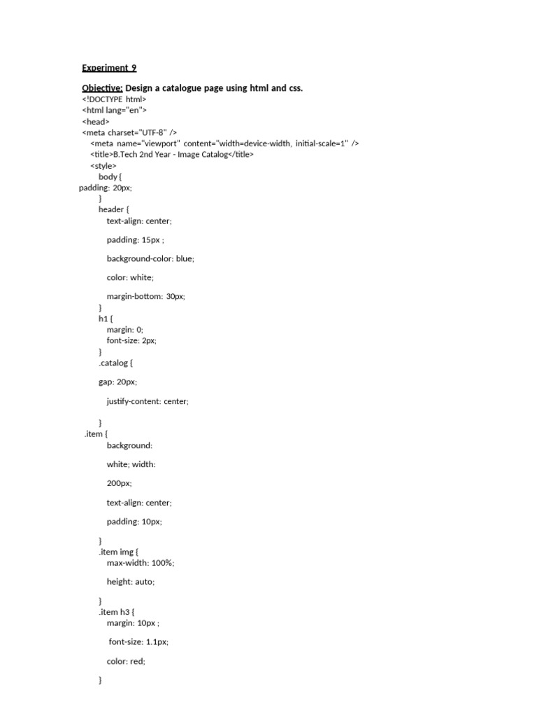 B.Tech 2nd Year HTML Catalog Design | PDF | Library Cataloging And ...