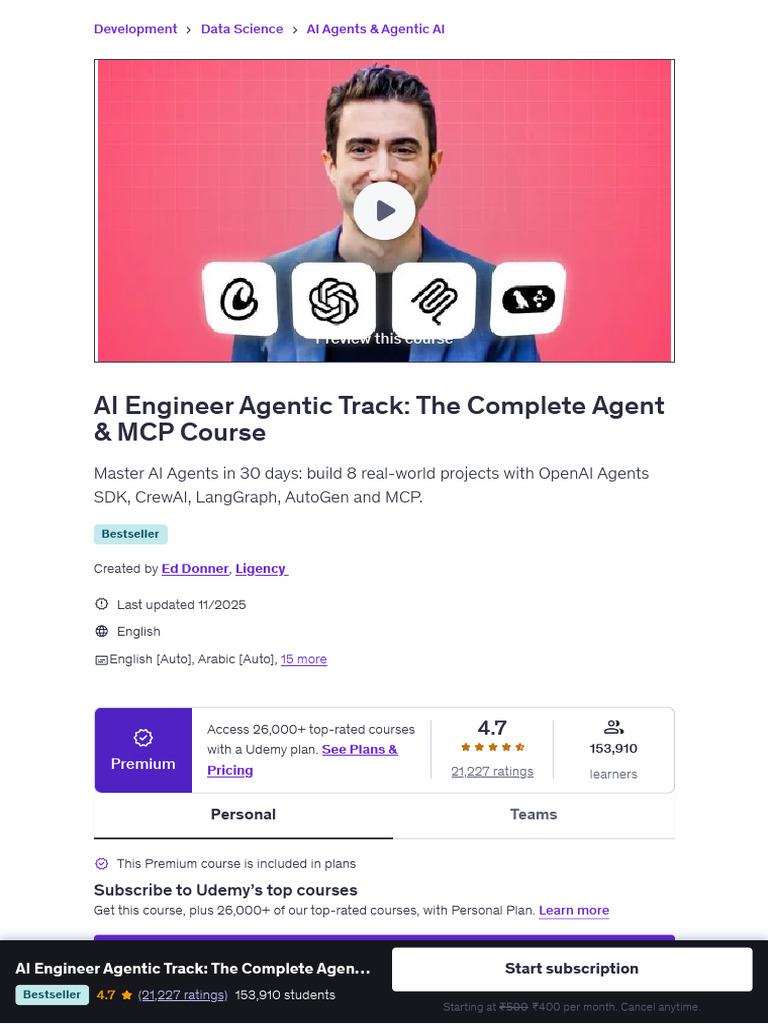 Master AI Agents: Complete Course Guide | PDF | Artificial Intelligence ...