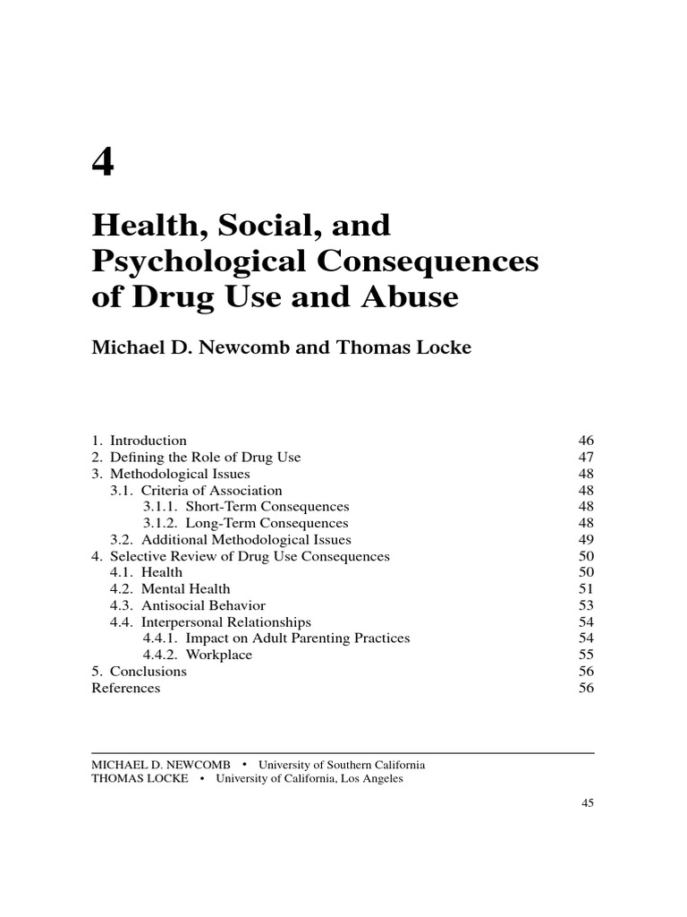 Consequences of Drug Use and Abuse | PDF | Substance Abuse | Mental ...
