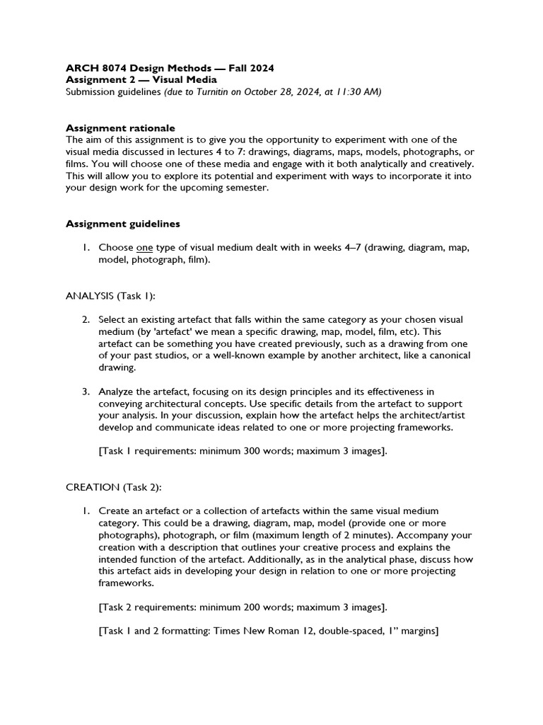 Assignment 2 - Guidelines | PDF | Plagiarism | Drawing