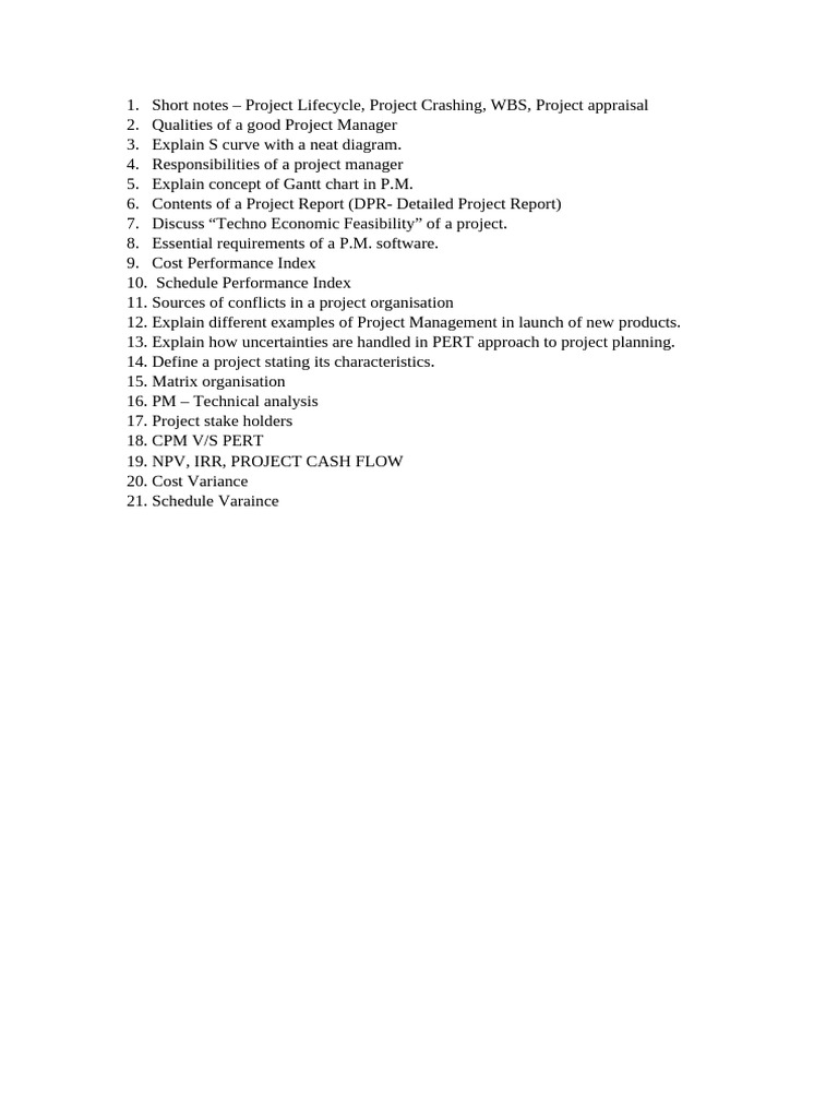 PM Theory Questions | PDF