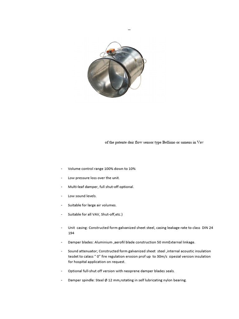 Rectangular VAV Dampers DTH-05 Overview | PDF | Duct (Flow ...