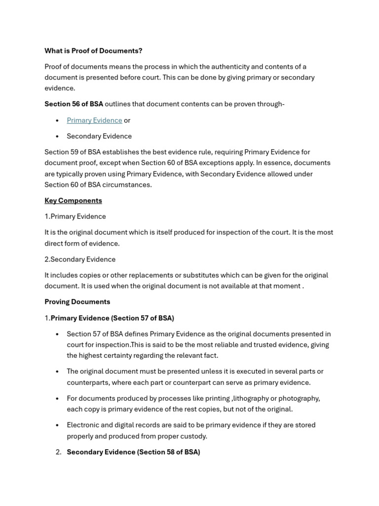 Understanding Document Proof in Court | PDF | Evidence (Law ...