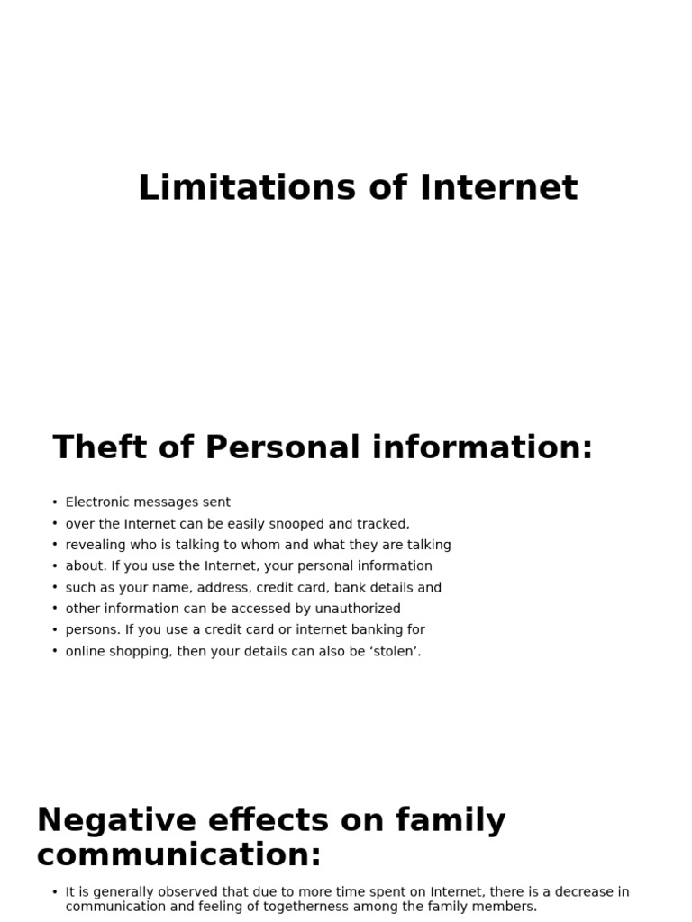 Internet Limitations and Risks Explained | PDF