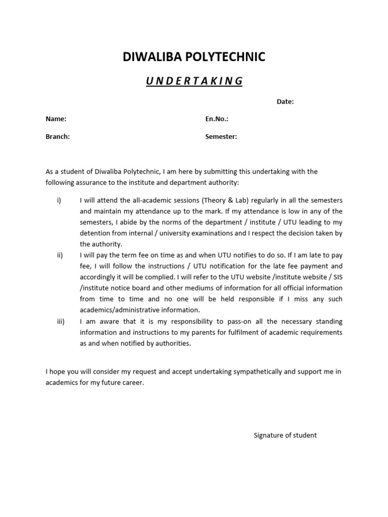 Undertaking 01 | PDF