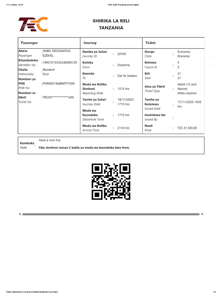 Habil Ticket | PDF