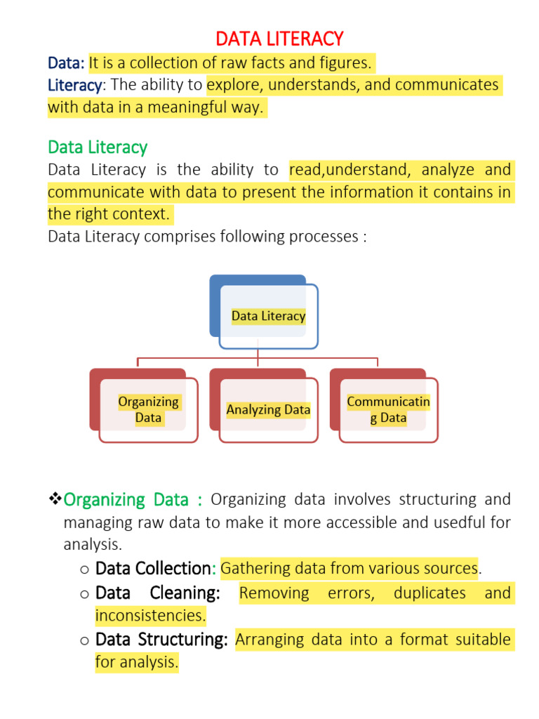 01 Notes Data Literacy - 05!07!2025 | PDF