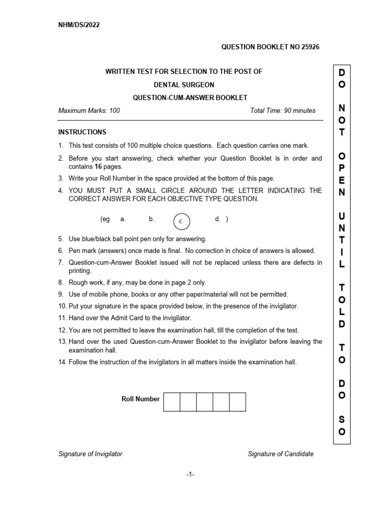 BDS Ans Key Alp 14.10.22 | PDF | Tooth | Mouth