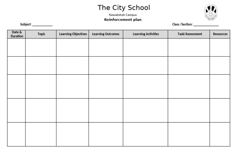 Reinforcement Plan | PDF