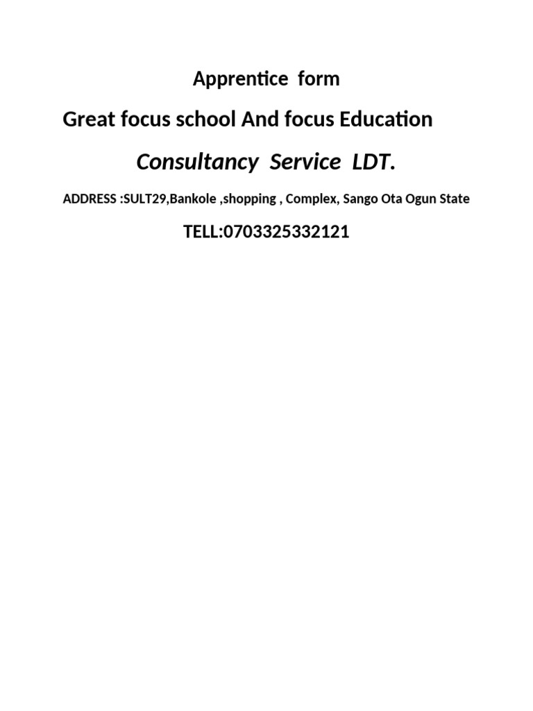 Apprentice Formdebby | PDF