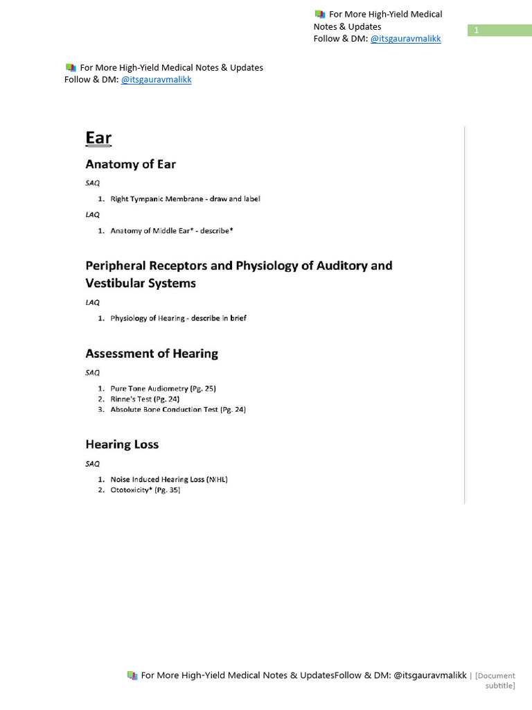 Anatomy of the Middle Ear Explained | PDF | Hearing Loss | Auditory System