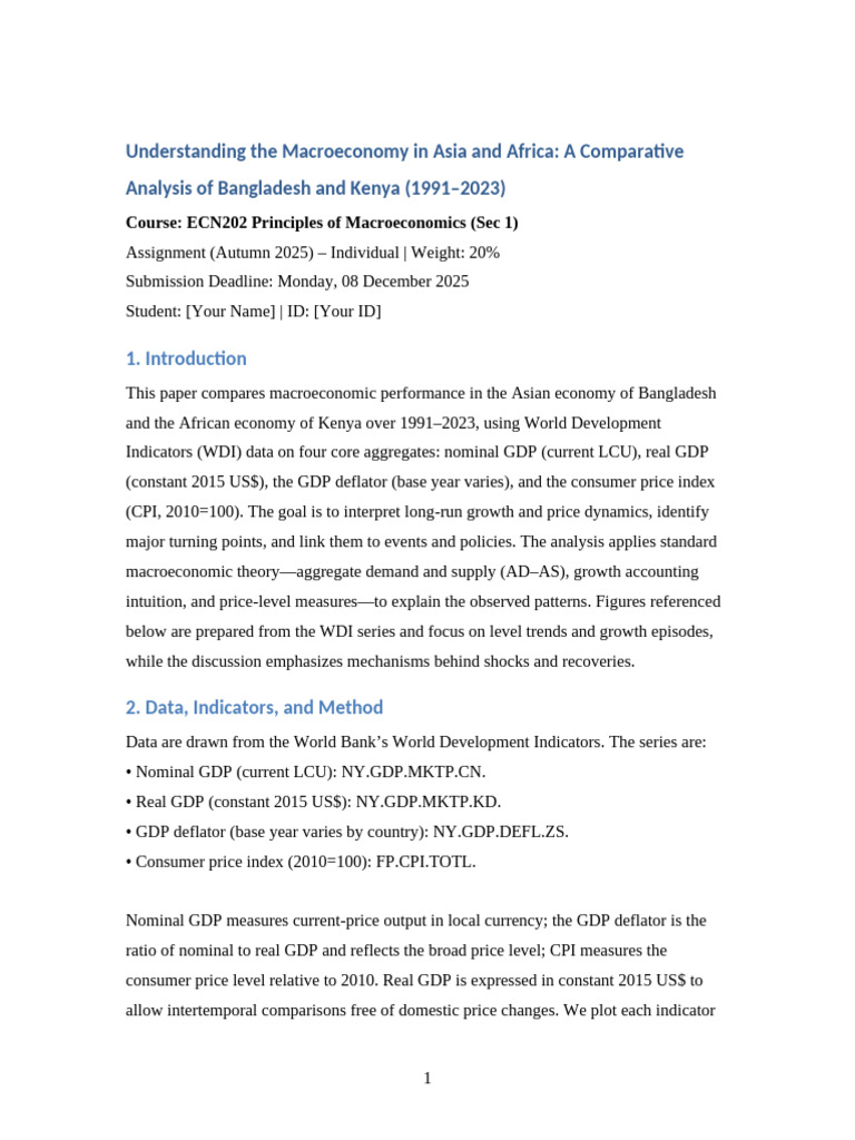 Macroeconomic Comparison: Bangladesh vs. Kenya | PDF | Inflation ...
