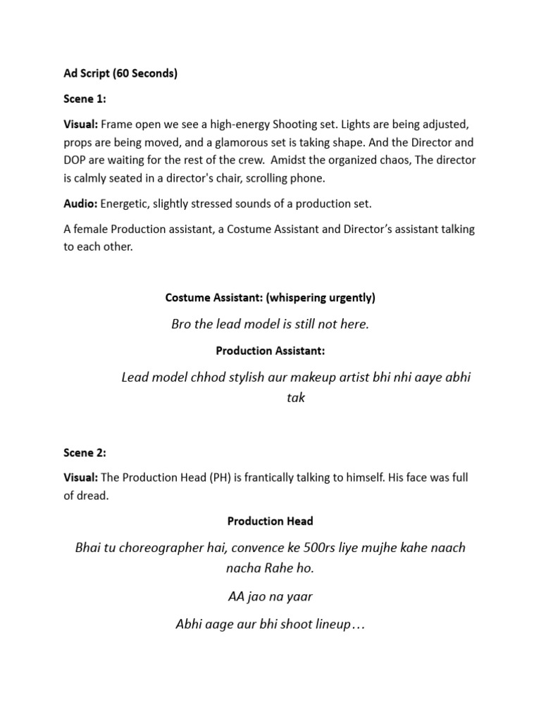 All India Talent App Ad Script | PDF