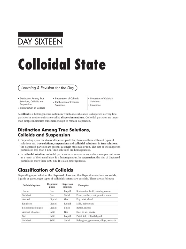 Understanding Colloids: Types and Properties | PDF | Colloid | Emulsion