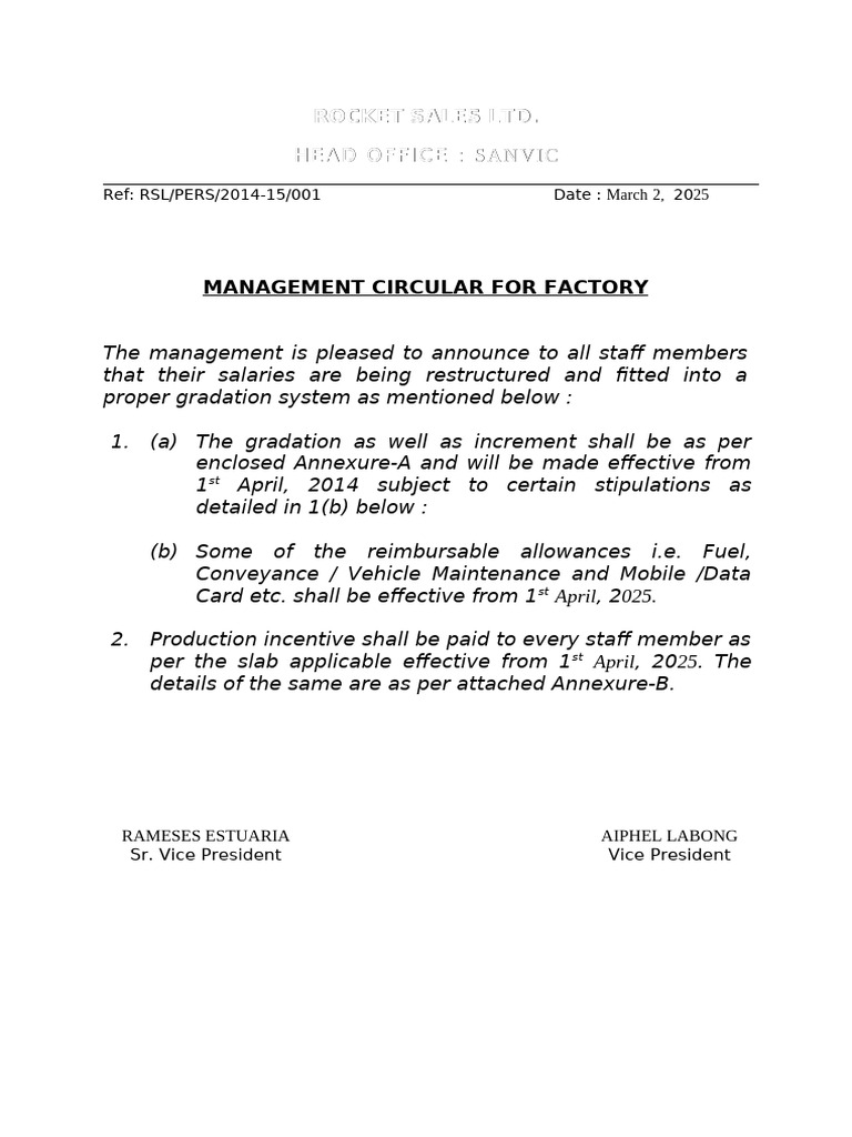 Office Circular Sample Pdf