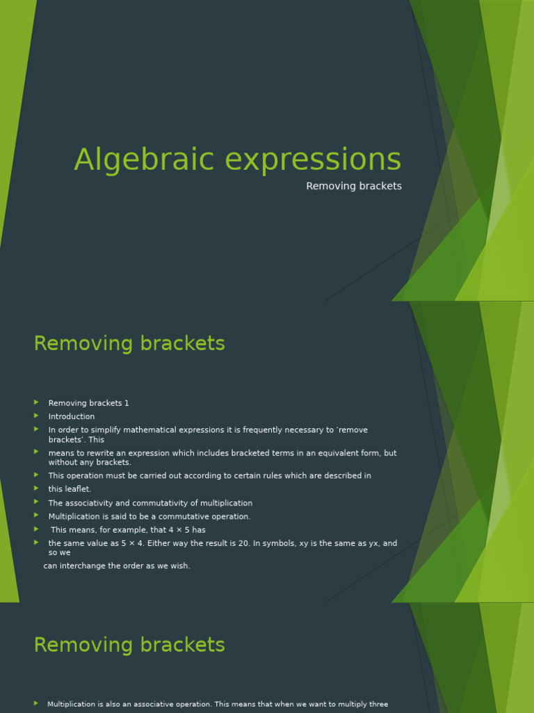 Simplifying Algebraic Expressions | PDF | Multiplication | Elementary ...