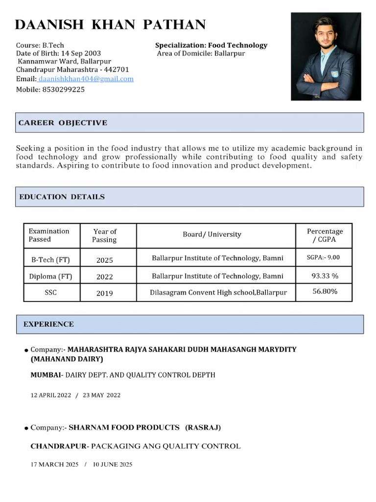 CV Daanish Khan | PDF
