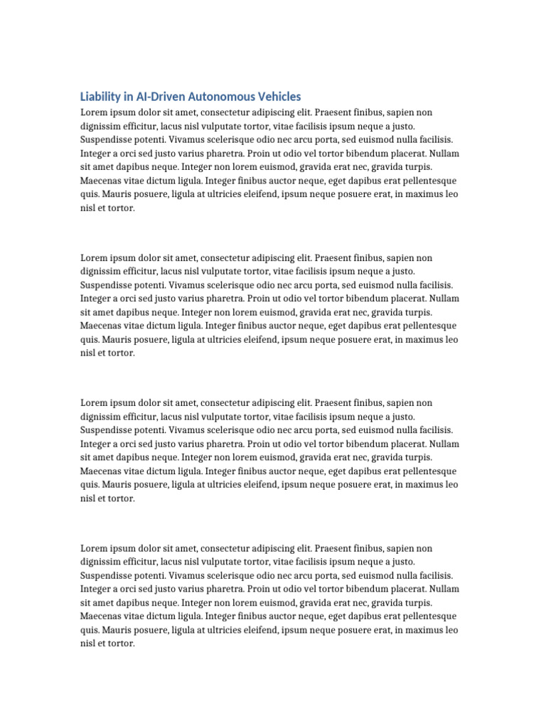 Liability in AI-Driven Autonomous Vehicles | PDF