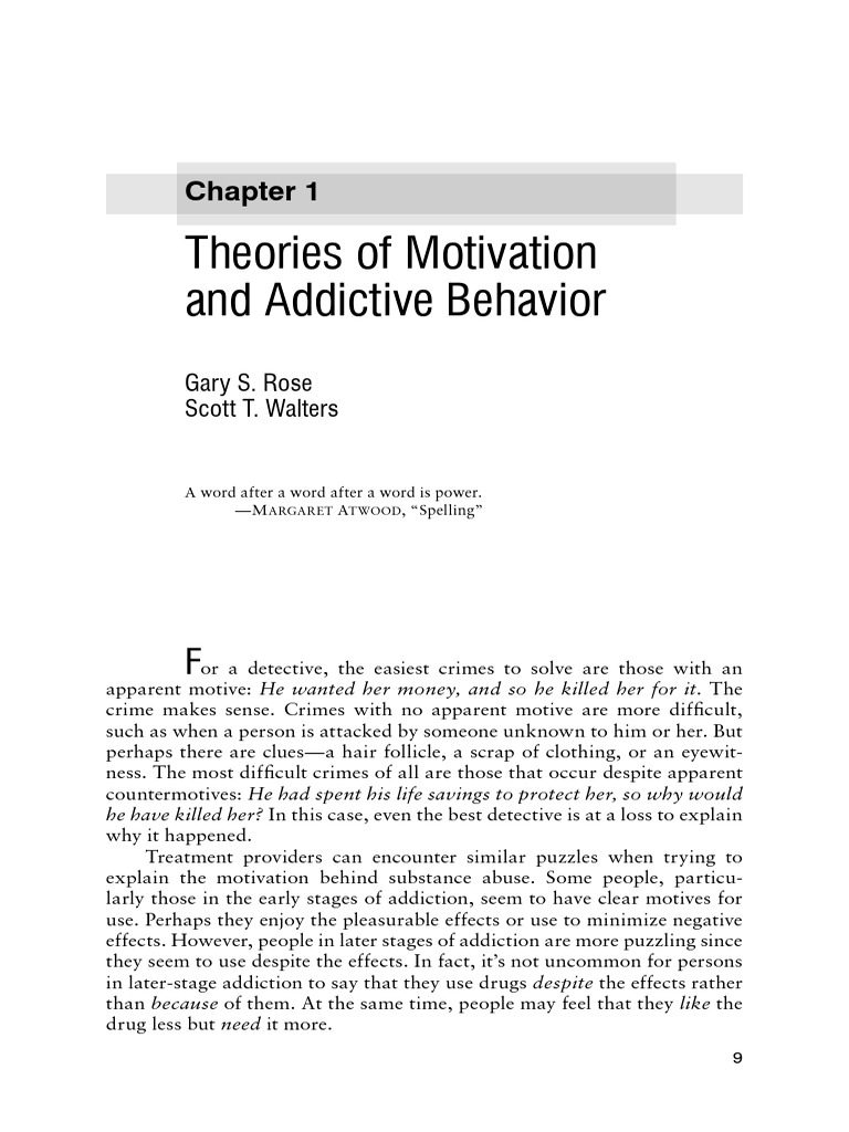 Rose & Walters, 2012, Theories of Motivation | PDF | Substance ...