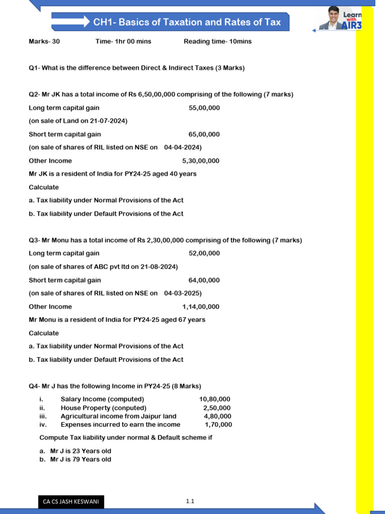 Taxation Basics and Liability Calculations | PDF