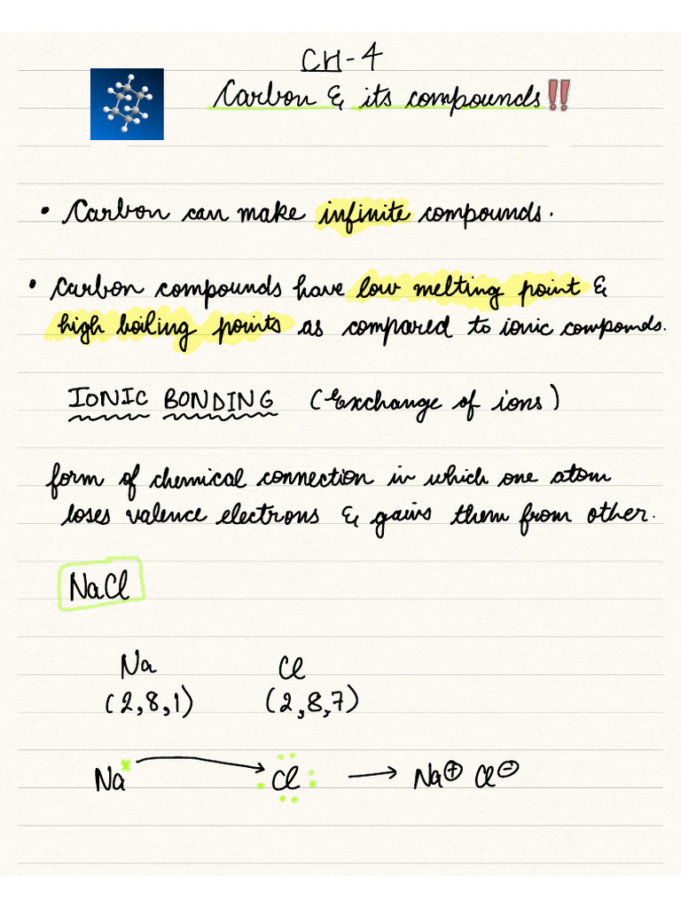 Carbon and its compounds | PDF | Carbon | Chemical Bond